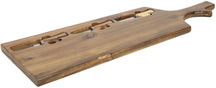 Cookinglife Tabla de Acacia para Aperitivos / Tabla de Queso con Cuchillos - 65 x 20 cm - 4 piezas