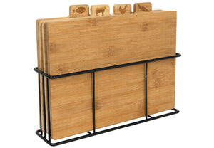 Set de tablas de cortar Cookinglife Bambú con soporte 5 piezas