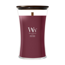 WoodWick Scented Candle Large Dark Cherry - 18 cm / ø 10 cm - Scented Candle in Glass - Wooden Wick