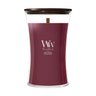 WoodWick Vela Aromática Grande Cereza Oscura - 18 cm / ø 10 cm - Vela Aromática en Vidrio - Mecha de Madera