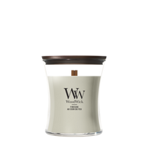 WoodWick Vela Aromática Mediana Fireside - 11 cm / ø 10 cm - Vela Aromática en Vidrio - Mecha de Madera