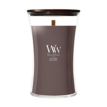 WoodWick Vela Aromática Grande Iris Woods - 18 cm / ø 10 cm - Vela Aromática en Vidrio - Mecha de Madera