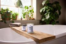 WoodWick Vela Aromática Mediana Lavanda & Cedro - 11 cm / ø 10 cm - Vela Aromática en Vidrio - Mecha de Madera