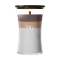 WoodWick Vela Aromática Grande Trilogy Radiant Cashmere - 18 cm / ø 10 cm - Vela Aromática en Vidrio - Mecha de Madera