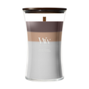 WoodWick Vela Aromática Grande Trilogy Radiant Cashmere - 18 cm / ø 10 cm - Vela Aromática en Vidrio - Mecha de Madera