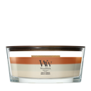 WoodWick Vela Aromática Ellipse Trilogy Vanilla Embers - 9 cm / 19 cm - Vela Aromática en Vidrio - Pabilo de Madera