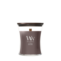 WoodWick Vela Aromática Mediana Iris Woods - 11 cm / ø 10 cm - Vela Aromática en Vidrio - Mecha de Madera