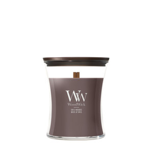 WoodWick Scented Candle Medium Iris Woods - 11 cm / ø 10 cm - Scented Candle in Glass - Wooden Wick