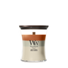 WoodWick Vela Aromática Medium Trilogy Vanilla Embers - 11 cm / ø 10 cm - Vela Aromática en Vidrio - Mecha de Madera