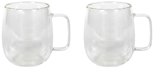 Cookinglife Double-Walled Latte Macchiato / Tea Glasses with Handle - 400 ml - 2 Pieces