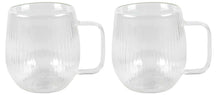 Cookinglife Double-Walled Coffee/Tea Glasses with Handle Lines - 350 ml - 2 Pieces