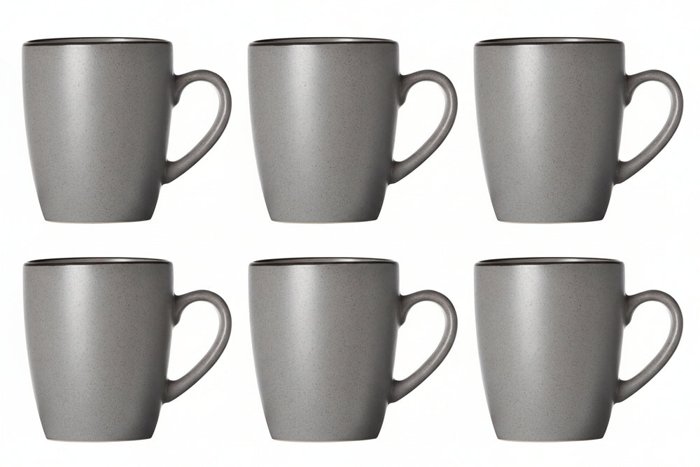 Cosy & Trendy Mugs with Handle - Speckle Grey - 350 ml - 6 pieces