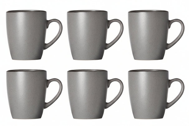 Tazas con asa Cosy & Trendy - Gris moteado - 350 ml - 6 piezas