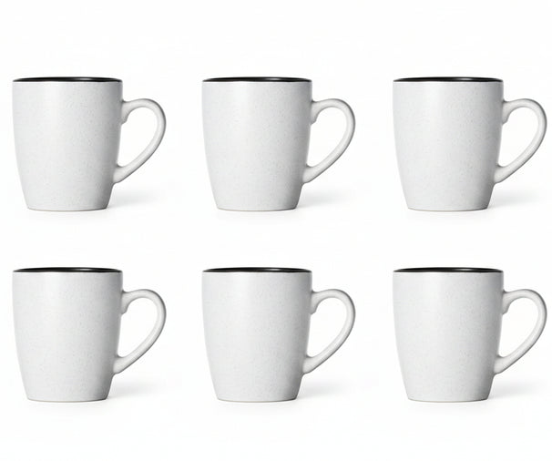 Tazas Cosy & Trendy Blanco moteado 350 ml - 6 piezas