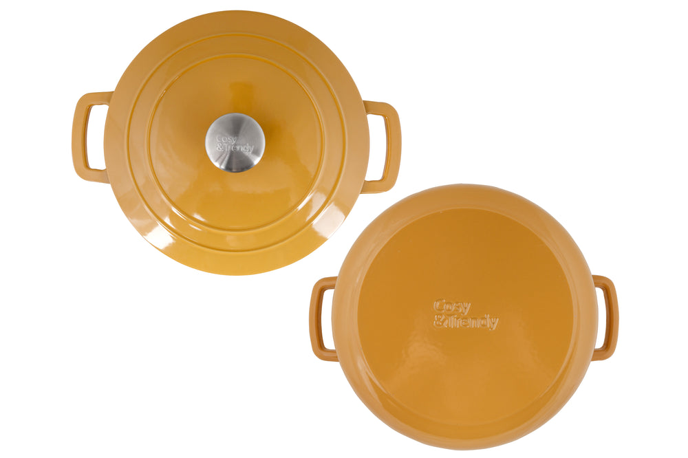 Cosy & Trendy Casserole Fontestic Cast Iron Amber Gold Ø 28 cm / 6.8 Liter - Enamelled