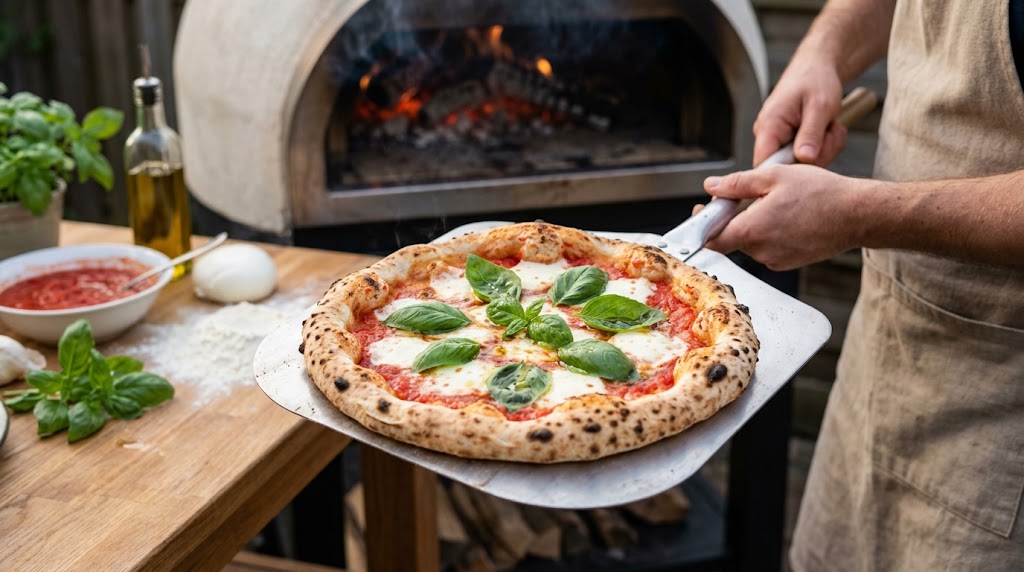 Base crujiente, mozzarella fundente, albahaca fresca