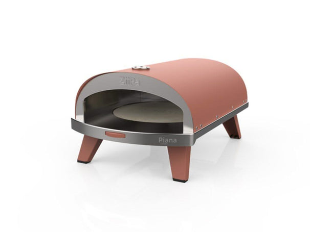 ZiiPa Pizza Oven Piana - Gas model - with Thermometer - Terracotta - for ø 30 cm pizzas - Rotating pizza stone