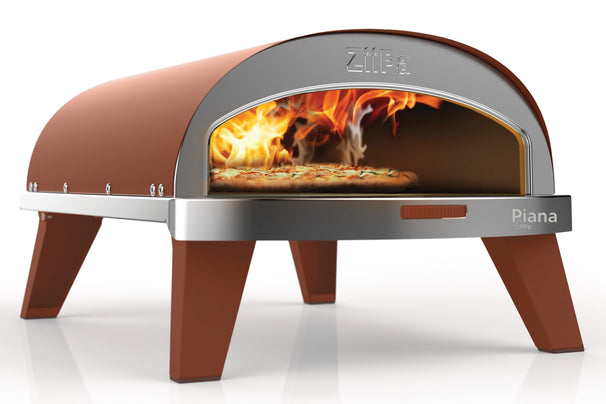 ZiiPa Pizza Oven Piana - Gas model - with Thermometer - Terracotta - for ø 30 cm pizzas - Rotating pizza stone