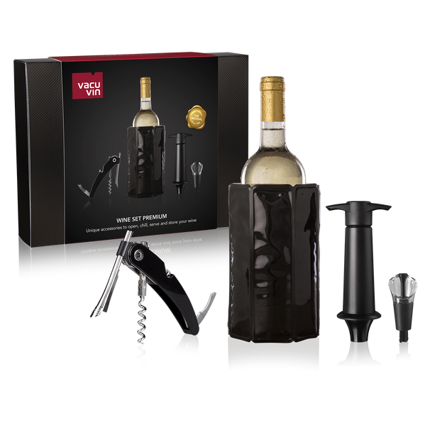 Set de vino Vacu Vin Premium - Negro - Set de 4 piezas