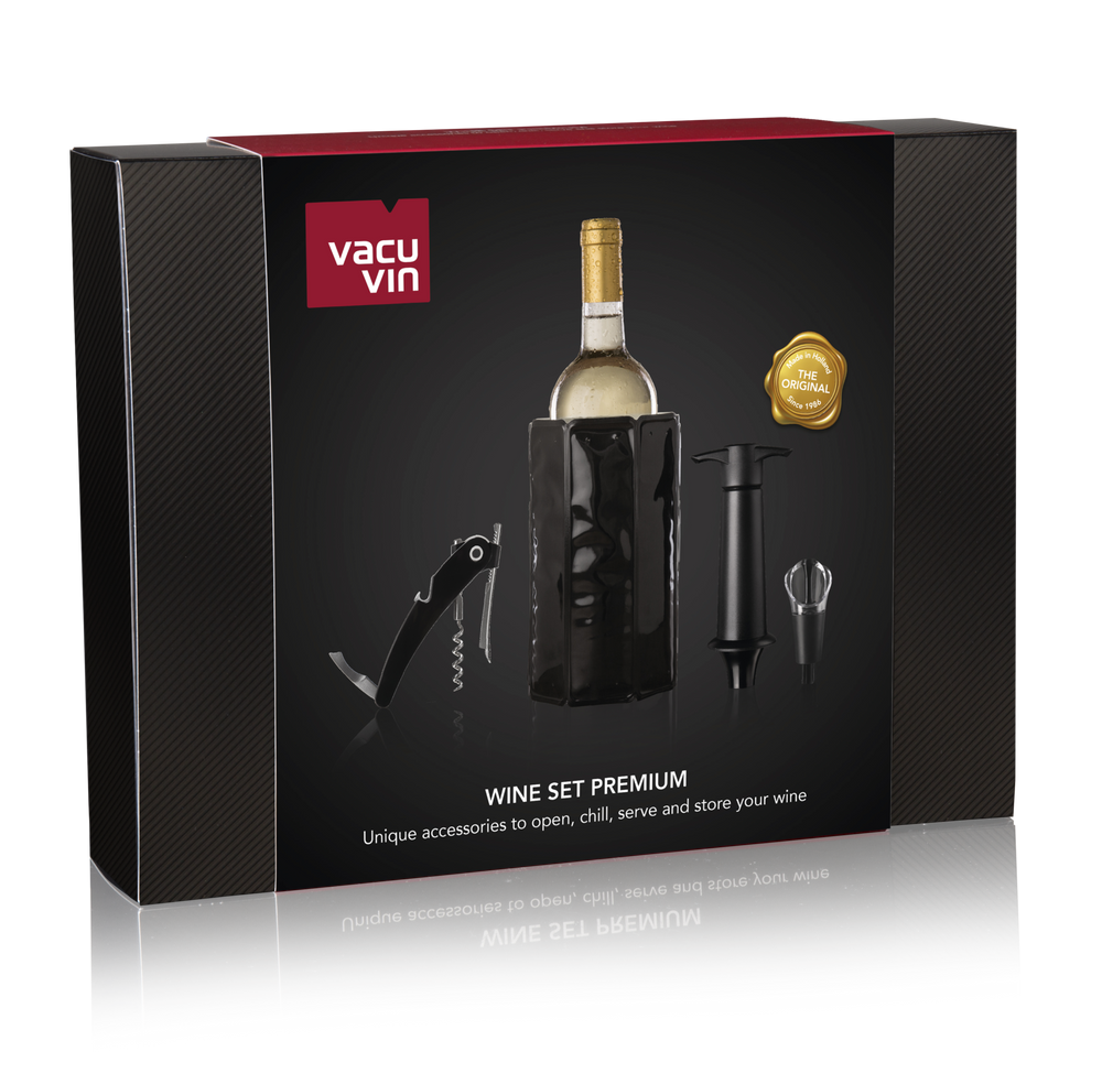 Vacu Vin Wine Set Premium - Black - 4-piece set