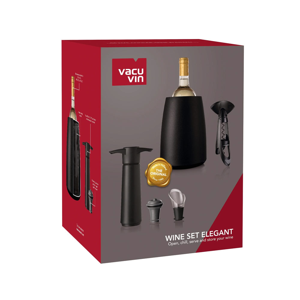 Set de vino Vacu Vin Elegant - Negro - Set de 5 piezas