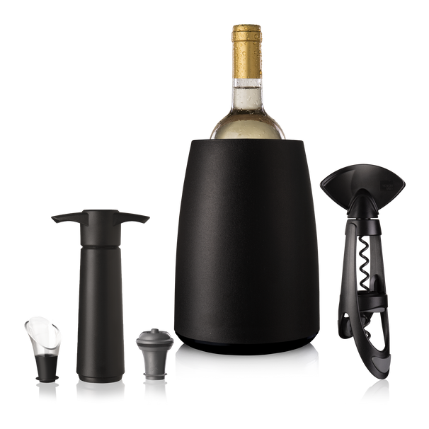 Set de vino Vacu Vin Elegant - Negro - Set de 5 piezas
