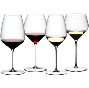Set de copas de vino Riedel Veloce - Cabernet / Merlot, Pinot Noir / Nebbiolo, Riesling y Chardonnay - 4 unidades
