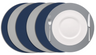 Cookinglife Manteles Individuales - Reversibles - Cuero Vegano - Gris / Azul ø 38 cm - 6 Piezas