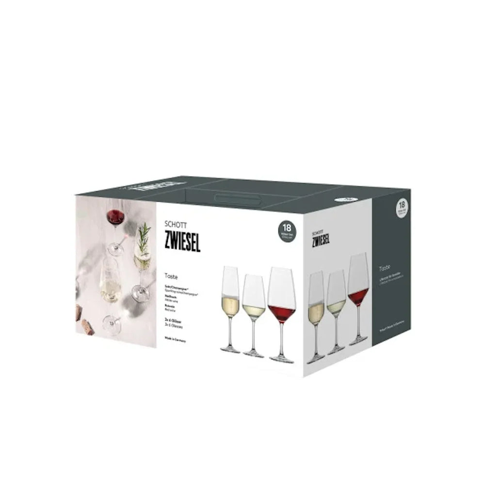 Schott Zwiesel Wine glass set (champagne glasses. white wine glasses & red wine glasses) Tulip - 18 piece set