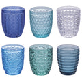 Villa d'Este Home Water Glasses Geometrie Ocean - Blue - 350 ml - Set of 6