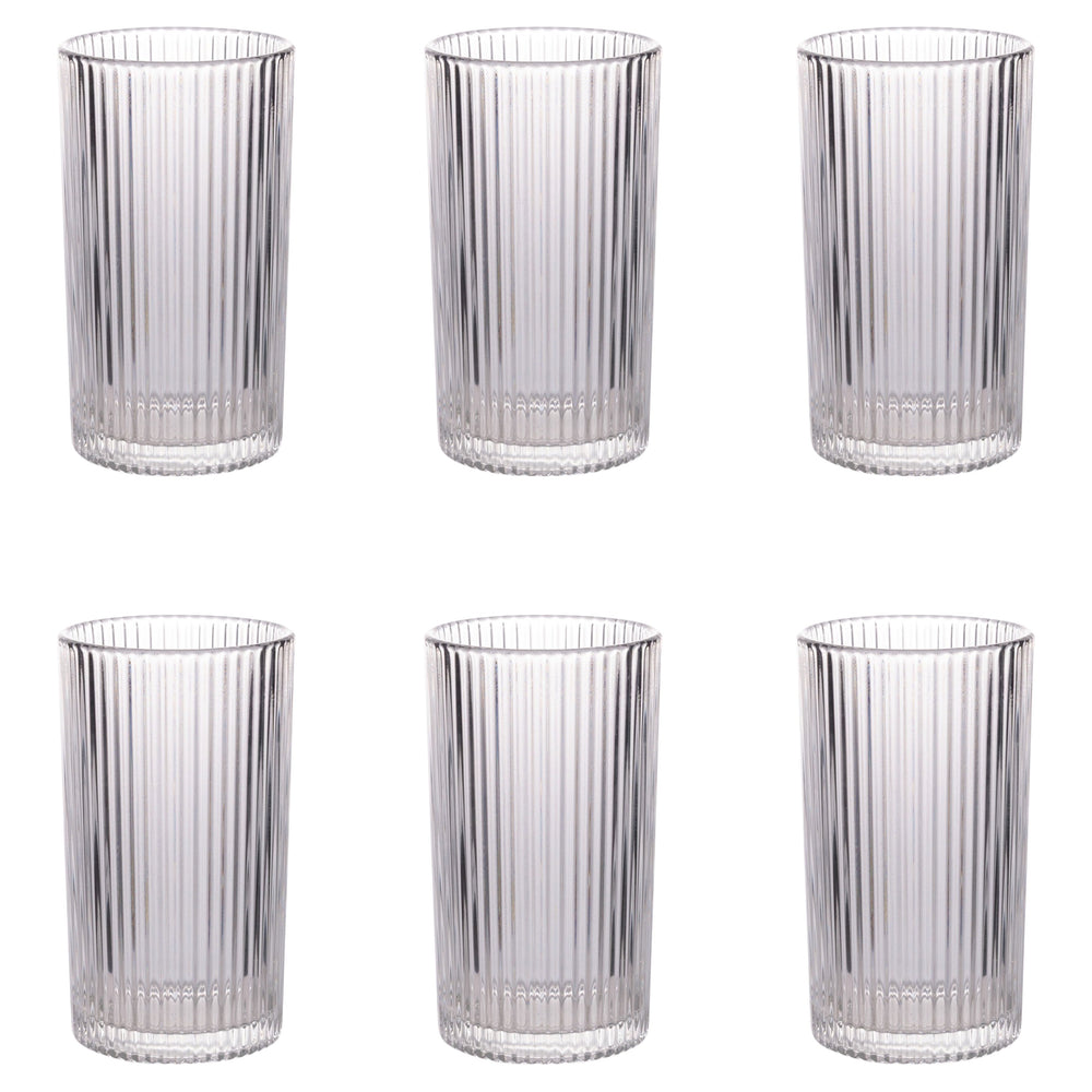 Villa d'Este Home Cylinder Drinking Glasses - Transparent - 405 ml - Set of 6