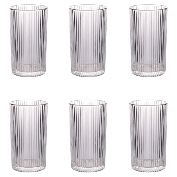 Villa d'Este Home vaso de agua cilindro - transparente - 405 ml - 6 piezas