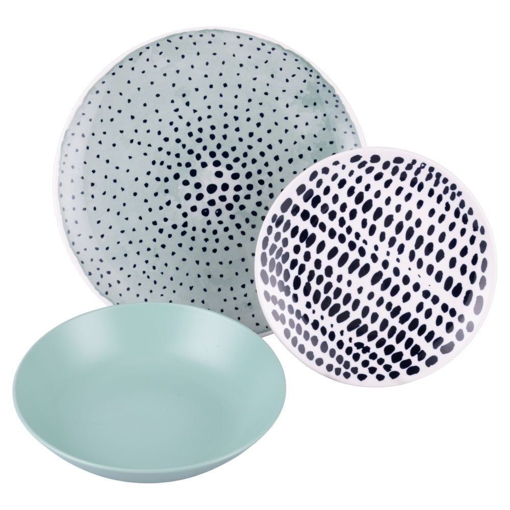 Villa d'Este Home Dinnerware Set Marea Porcelain 18-piece / 6 persons - 6 dinner plates, 6 breakfast plates and 6 deep plates