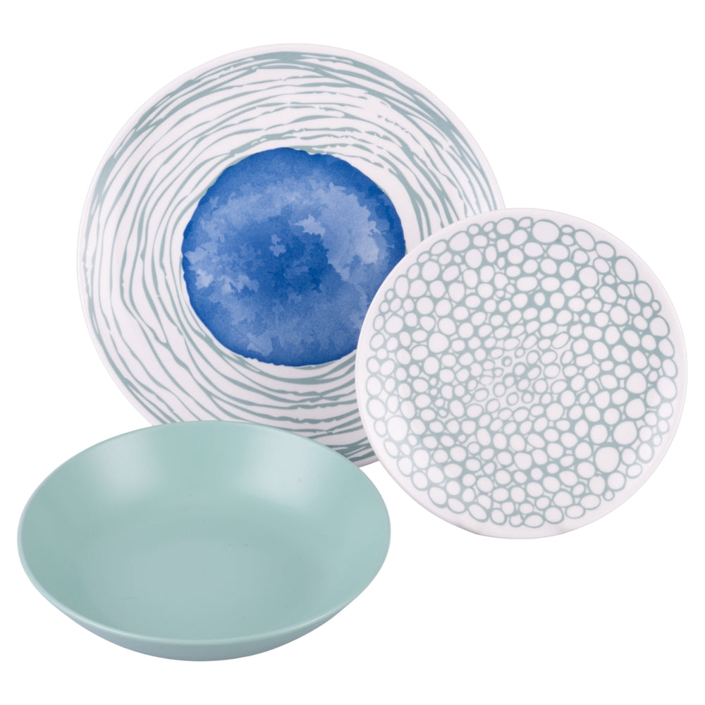 Villa d'Este Home Dinnerware Set Marea Porcelain 18-piece / 6 persons - 6 dinner plates, 6 breakfast plates and 6 deep plates