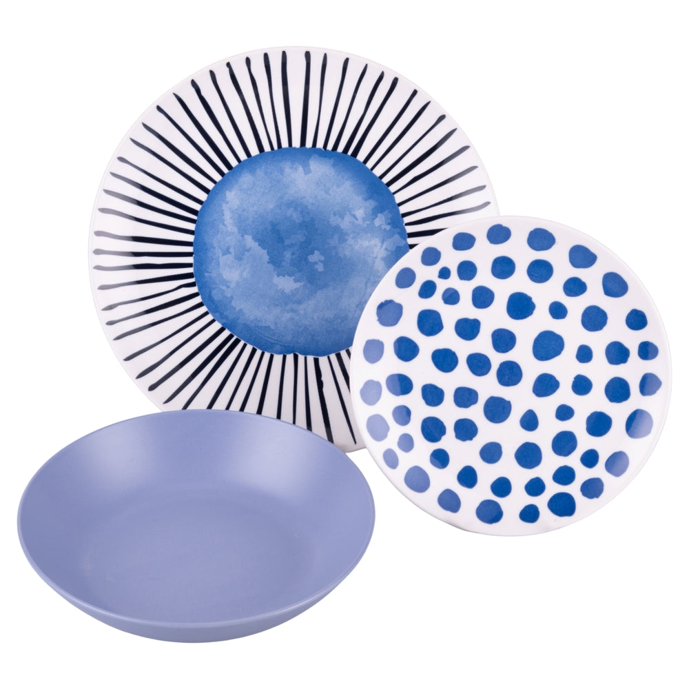 Villa d'Este Home Dinnerware Set Marea Porcelain 18-piece / 6 persons - 6 dinner plates, 6 breakfast plates and 6 deep plates