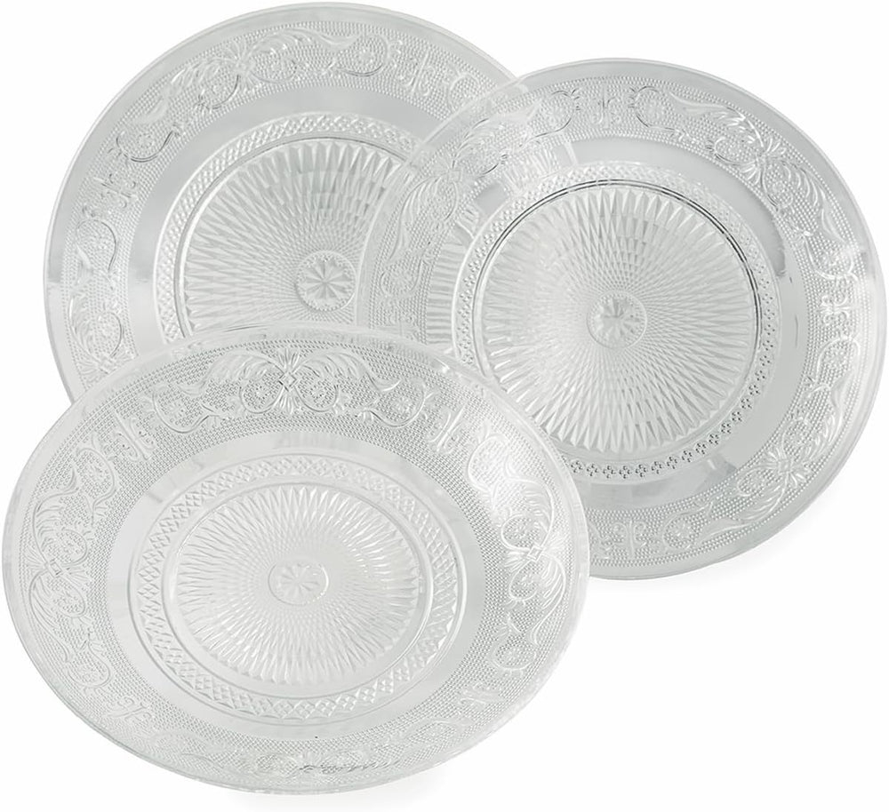 Villa d'Este Home Dinnerware Set Imperial Glass 18-piece / 6 persons - 6 dinner plates, 6 breakfast plates and 6 deep plates