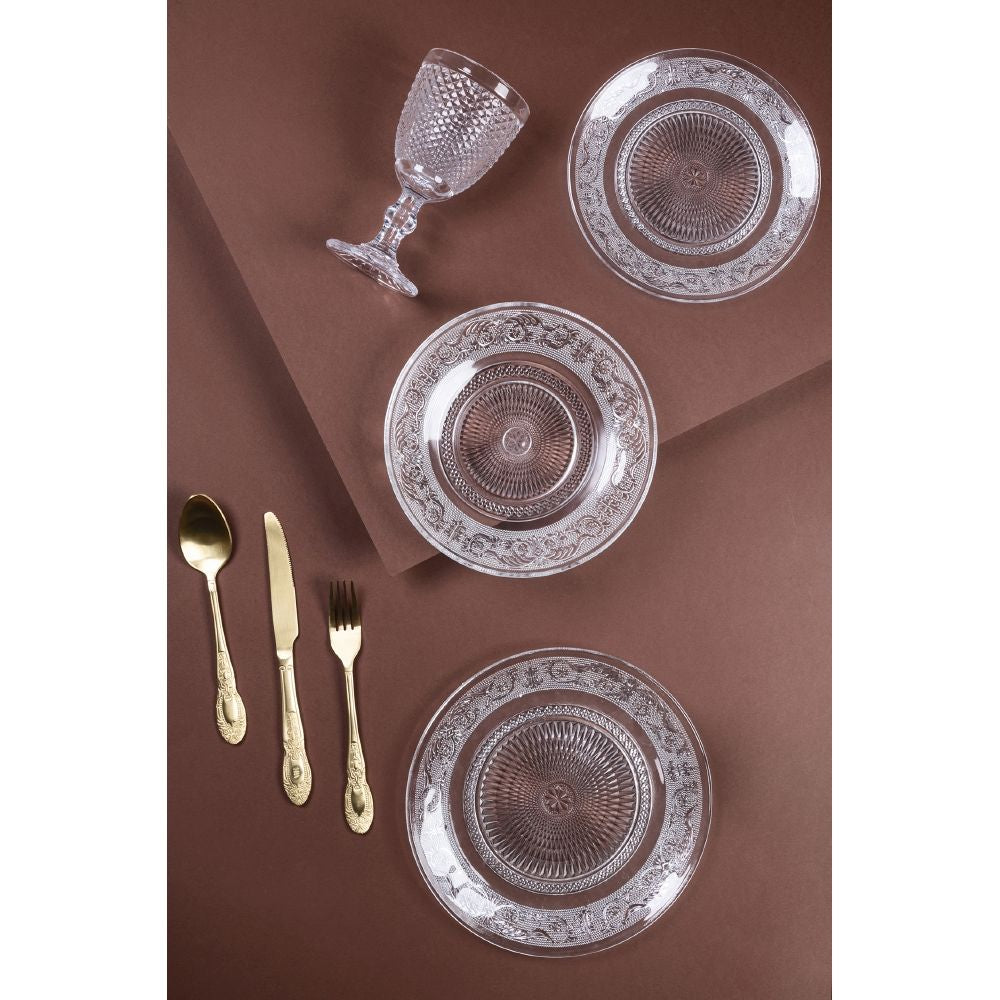 Villa d'Este Home Dinnerware Set Imperial Glass 18-piece / 6 persons - 6 dinner plates, 6 breakfast plates and 6 deep plates