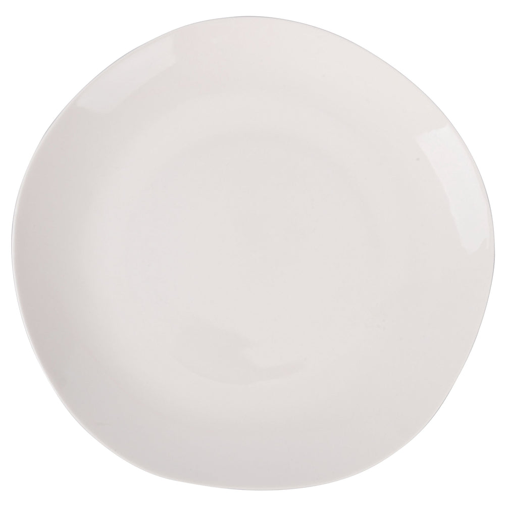Villa d'Este Home Dinnerware Set Wave White Porcelain 18-piece / 6 persons - 6 dinner plates, 6 breakfast plates and 6 deep plates