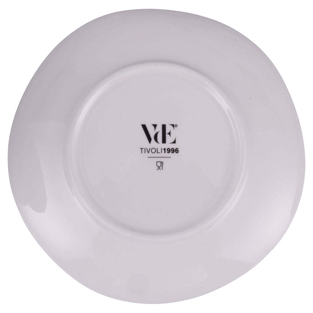 Villa d'Este Home Dinnerware Set Wave White Porcelain 18-piece / 6 persons - 6 dinner plates, 6 breakfast plates and 6 deep plates