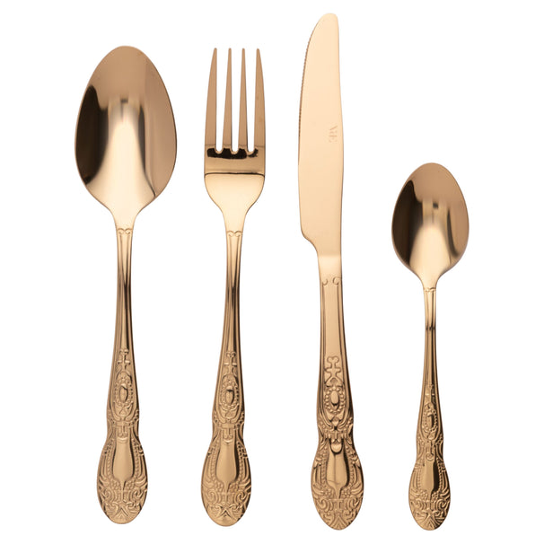 Villa d'Este Home Set de cubiertos Wonderland - Oro - 24 piezas / 6 personas