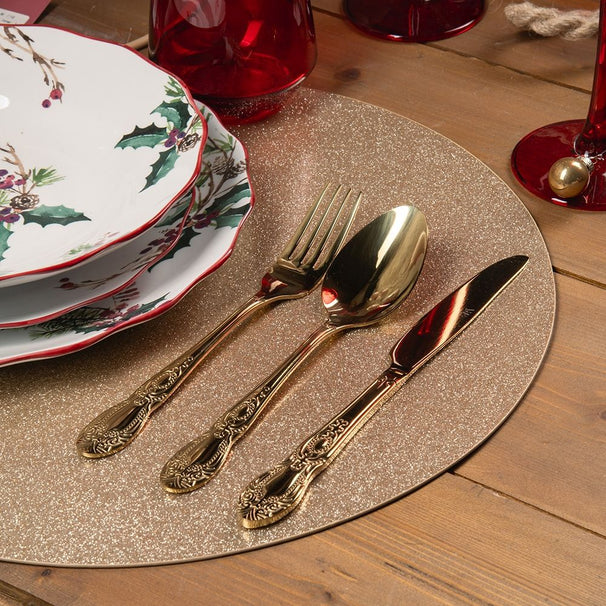 Villa d'Este Home Set de cubiertos Wonderland - Oro - 24 piezas / 6 personas