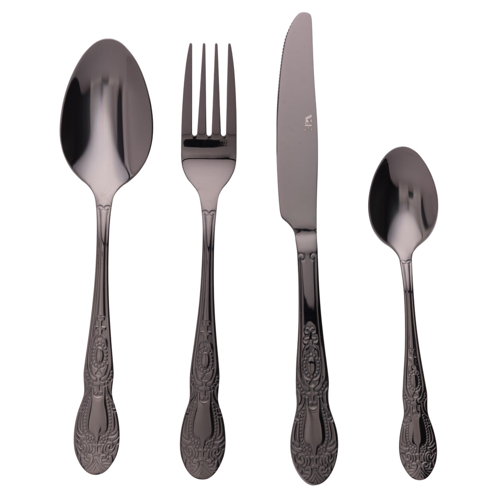 Villa d'Este Home Cutlery Set Wonderland - Black - 24 Pieces / 6 People