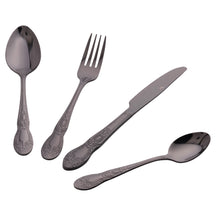 Villa d'Este Home Cutlery Set Wonderland - Black - 24 Pieces / 6 People