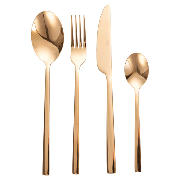 Villa d'Este Home Set de cubiertos Stylo - Oro - 24 piezas / 6 personas