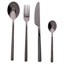 Villa d'Este Home Cutlery Set Stylo - Black - 24 pieces / 6 persons