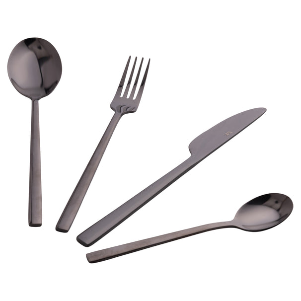 Villa d'Este Home Set de cubiertos Stylo - Negro - 24 piezas / 6 personas