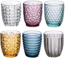 Villa d'Este Home Water Glasses Geometrie Multicolor - 300 ml - 6 pieces