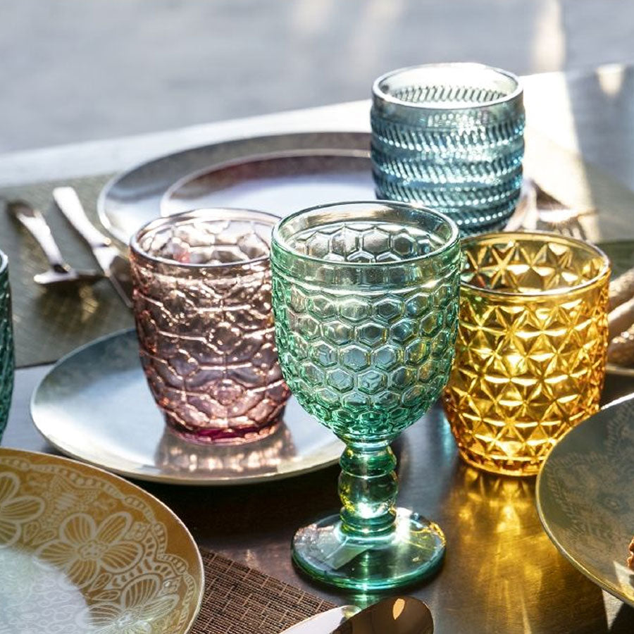 Villa d'Este Home Water Glasses Geometrie Multicolor - 300 ml - 6 pieces