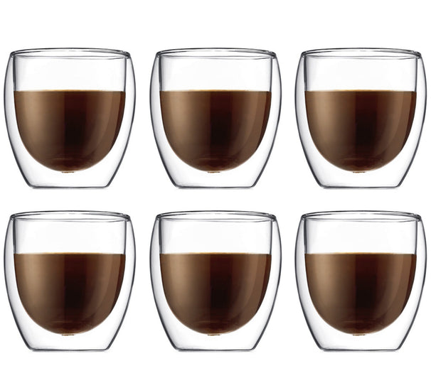 Bodum vaso de café / té de doble pared Pavina - válvula patentada - 250 ml - 6 piezas