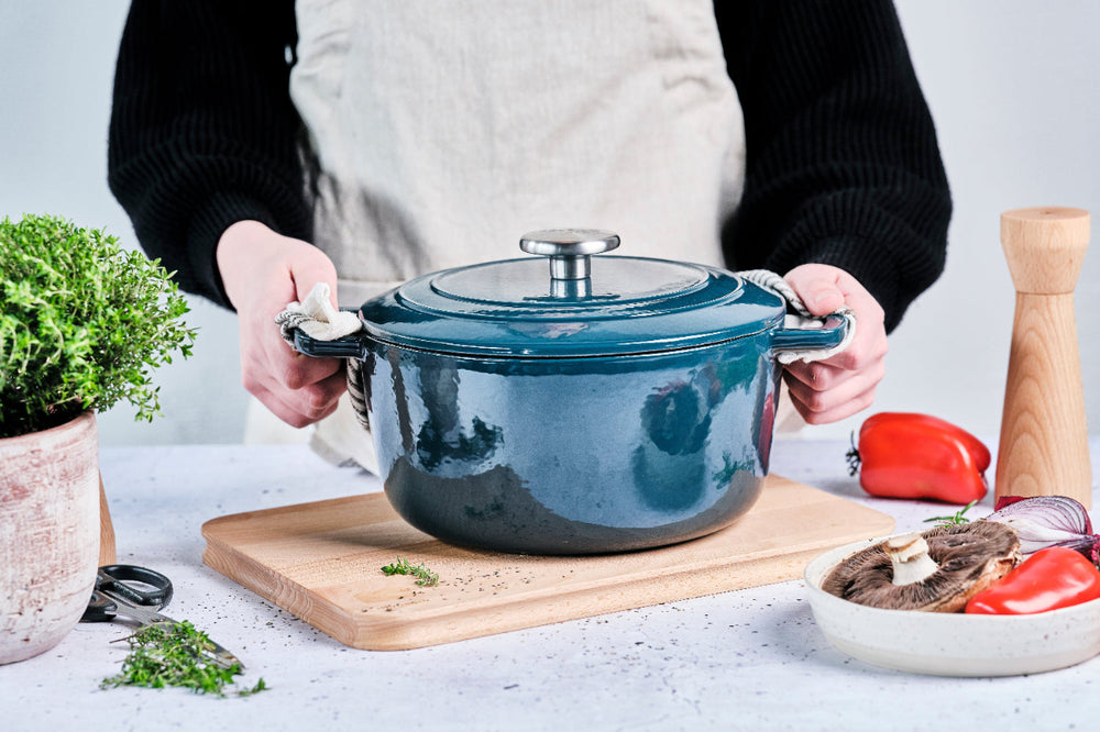 Cosy & Trendy Casserole Fontestic Cast Iron Green Heron Ø 28 cm / 6.8 Liter - Enamelled